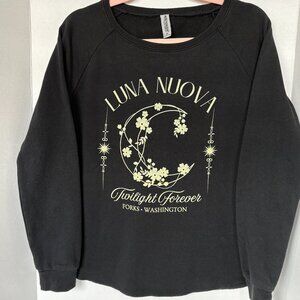 Luna Nuova Twilight Forever Forks WA Sweatshirt Small Black Graphic Pullover